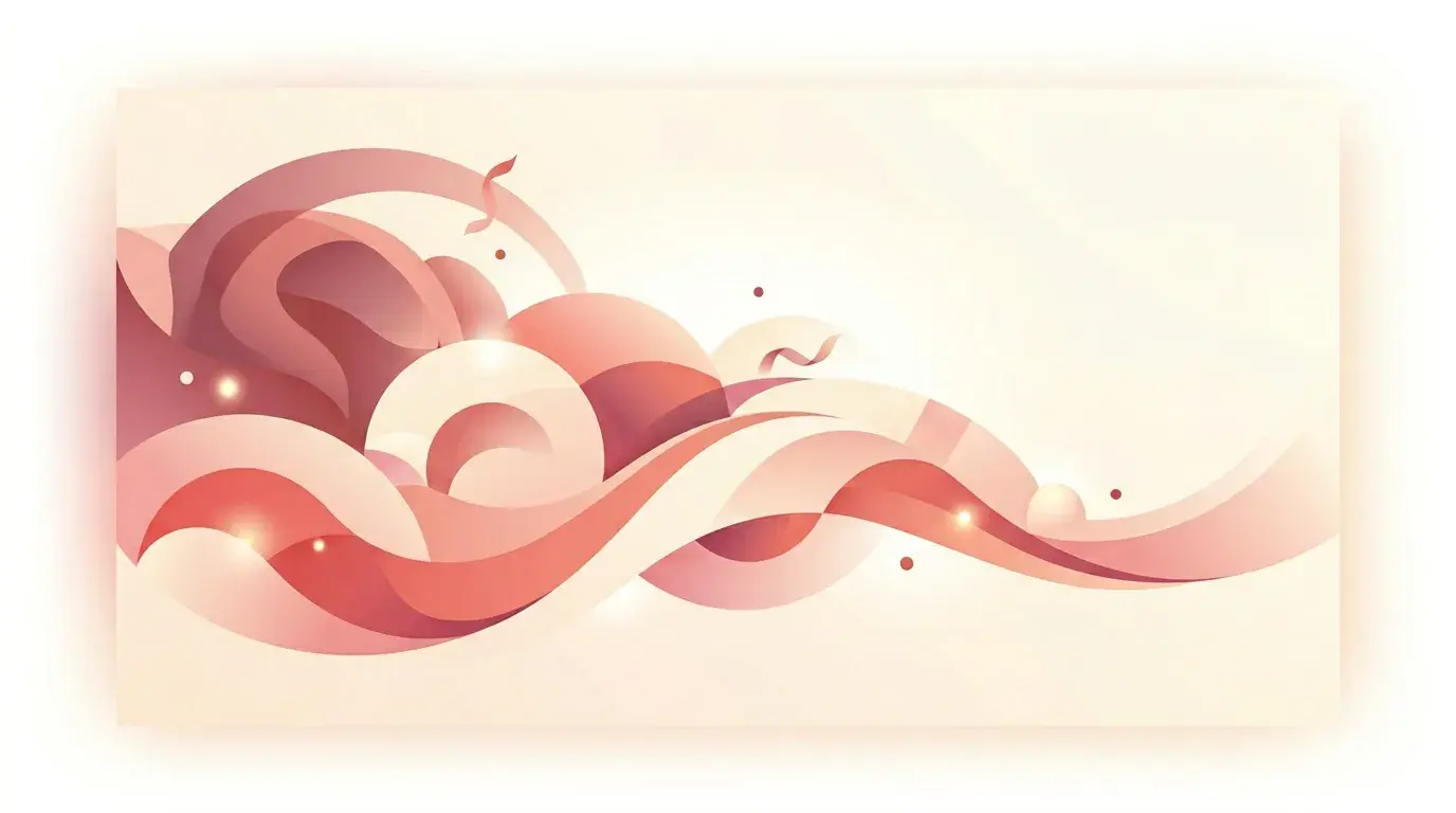 Abstracte illustratie in warme roze en crèmetinten